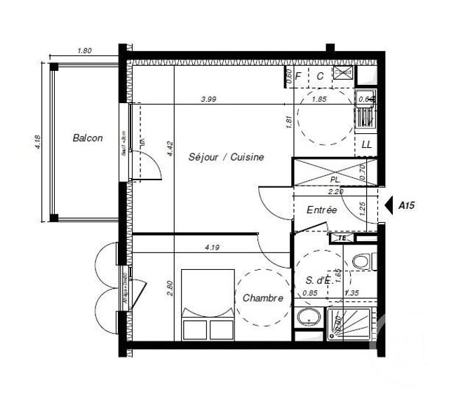 Appartement T2 à louer - 2 pièces - 45.08 m2 - LES ROUSSES - 39 - FRANCHE-COMTE - Century 21 Sanac Immobilier